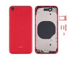 Középrész Apple iPhone SE (2020) hátlap piros (oldal gombok, SIM kártya tartó)